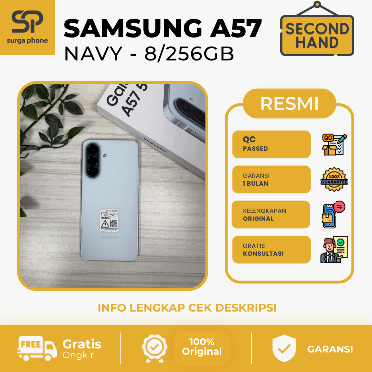 A57 5G ICYBLUE 12/256GB EX RESMI